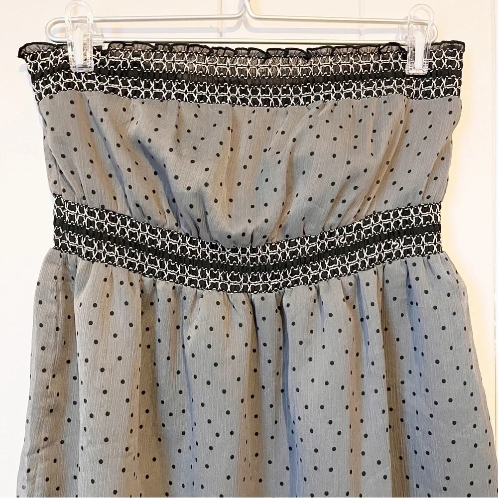 Vintage Smart Set Grey Black and Pink Strapless Dress. Size Large. - Picture 2 of 10